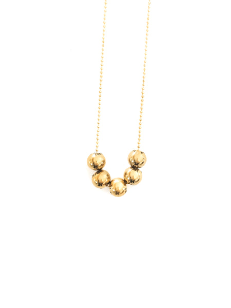 Affirmation Beaded Necklace (5) Yellow Gold