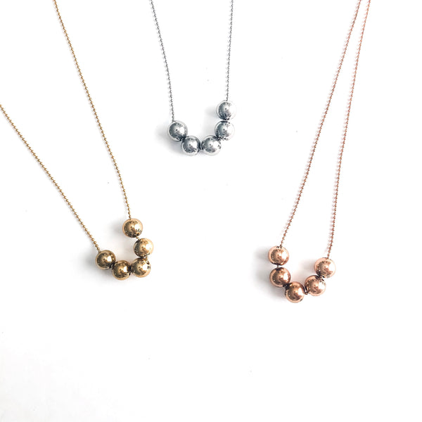 Affirmation Beaded Necklace (5) Yellow Gold