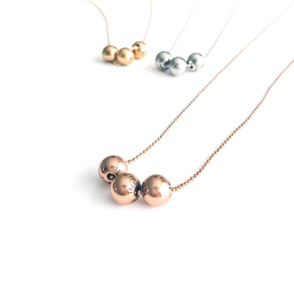 Affirmation Beaded Necklace (3) Rose Gold