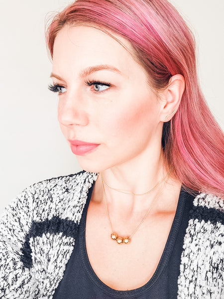 Affirmation Beaded Necklace (3) Rose Gold