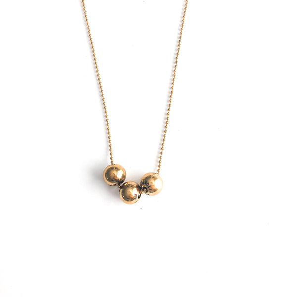 Affirmation Beaded Necklace (3) Yellow Gold