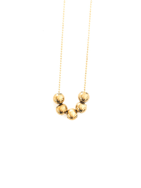 Affirmation Beaded Necklace (5) Yellow Gold