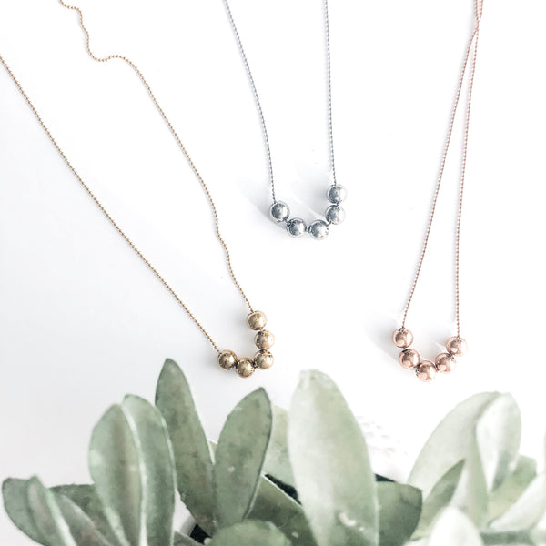Affirmation Beaded Necklace (5) Rose Gold